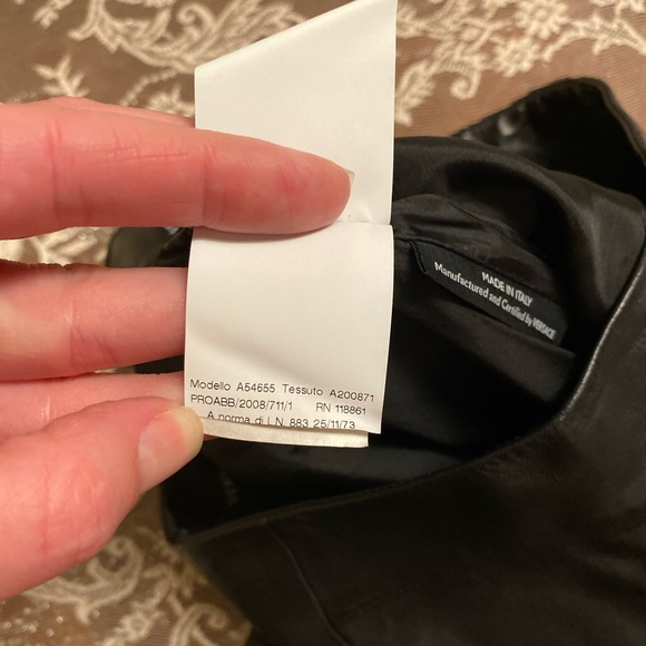 Authentic Versace Black Leather Pencil Skirt, Size 42 Made In Italy. - Picture 9 of 10